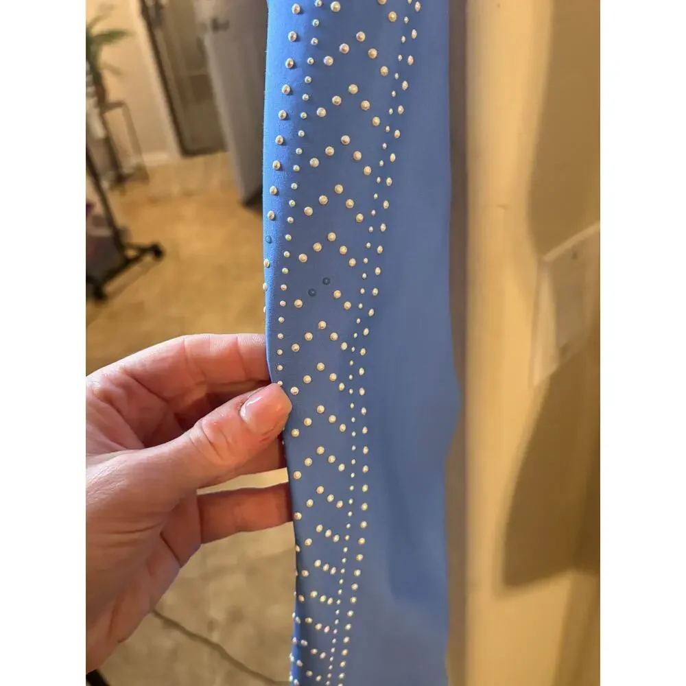 Beach Riot Sport powder blue pearlescent studded sides leggings Small 0-4